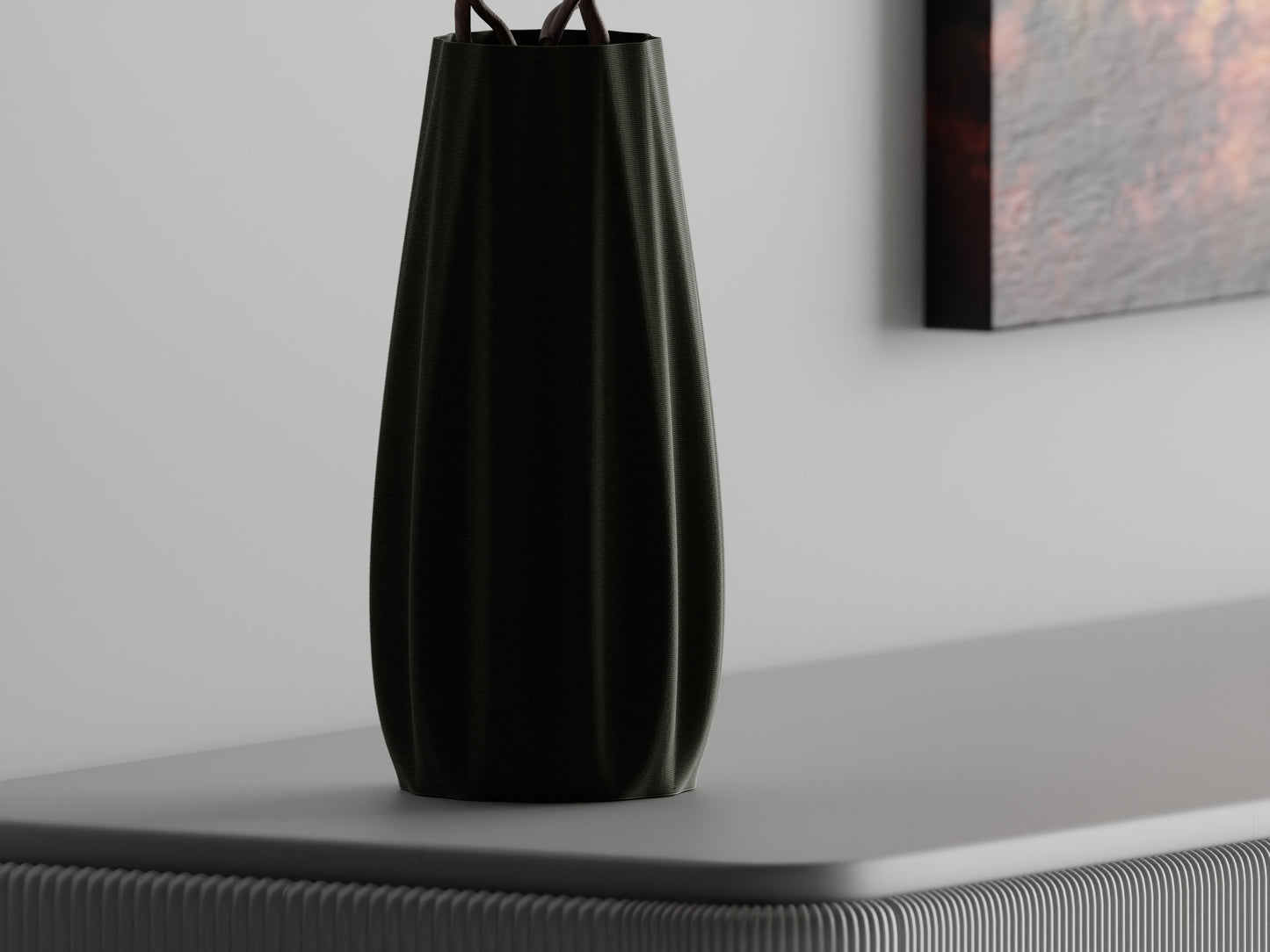 Straight Ribbed Vase